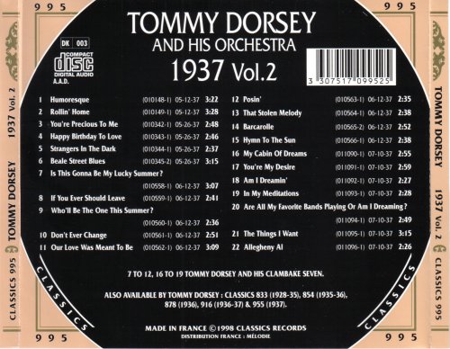 Tommy Dorsey - 1937, Vol.2 {The Chronological Classics, 995} (1998)