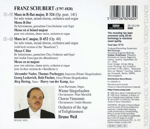 Orchestra of the Age of Enlightenment, Bruno Weil - Schubert: Mass in B flat major D 324, Mass in C major D 452 (1996) CD-Rip