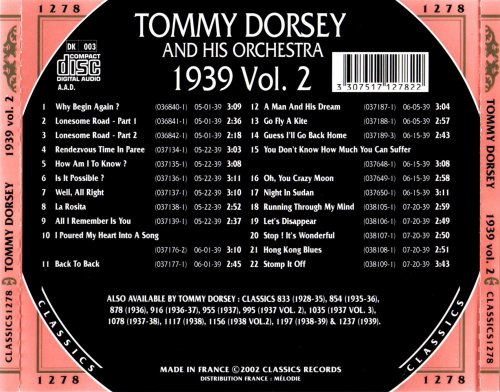 Tommy Dorsey - The Chronological Classics: 1939, Vol. 2 (2002)