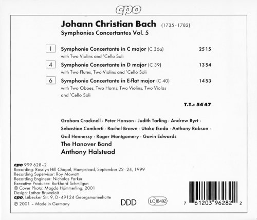 The Hanover Band - J.C. Bach: Symphonies Concertantes, Vol. 5 (2001) CD-Rip