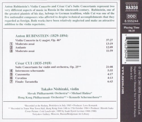 Takako Nishizaki - Rubinstein: Violin Concerto in G major, op.46 (1985) CD-Rip