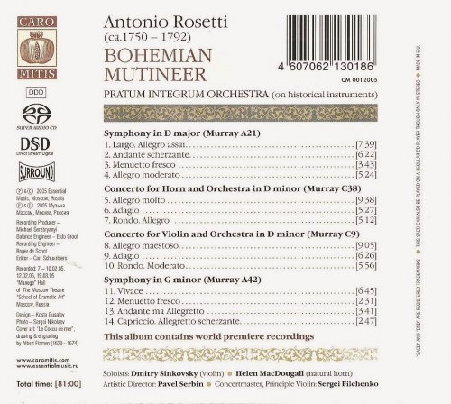 Pratum Integrum Orchestra - Rosetti: Bohemian mutineer (2005) CD-Rip