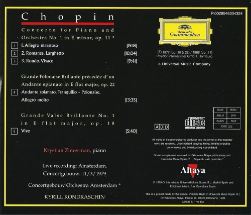 Krystian Zimerman - Chopin: Piano Concerto No. 1 (1999) CD-Rip