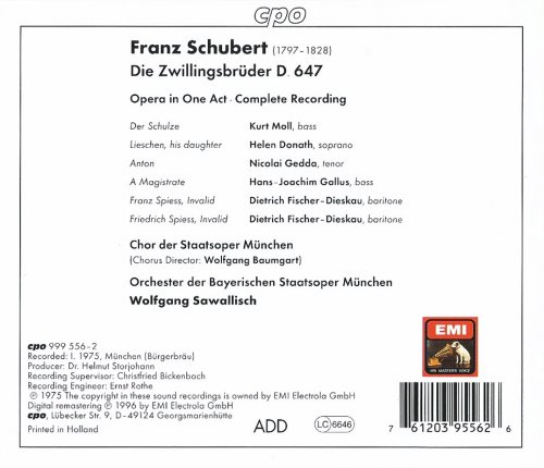 Bayerisches Staatsorchester München, Wolfgang Sawallisch - Schubert: Die Zwillingsbrüder (1996) CD-Rip