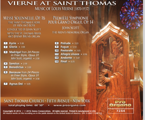 Jeremy Bruns, St. Thomas Brass, Saint Thomas Choir of Men and Boys, John Scott - Vierne at Saint Thomas (2012)