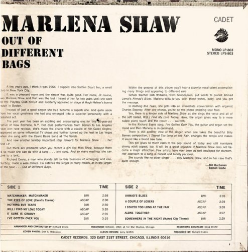 Marlena Shaw - Out of Different Bags (1968) LP