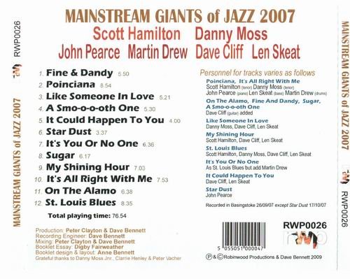 Scott Hamilton And Danny Moss - Mainstream Giants of Jazz 2007 (2009)