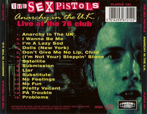 Sex Pistols - Anarchy in the U.K. (Live At The 76 Club) (2001)