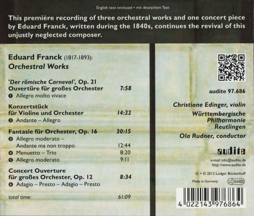 Württembergische Philharmonie Reutlingen, Ola Rudner - Eduard Franck: Orchestral Works (2012) CD-Rip