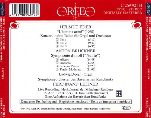 Ferdinand Leitner, Ludwig Doerr - Bruckner: Symphonie D-Moll (1992)