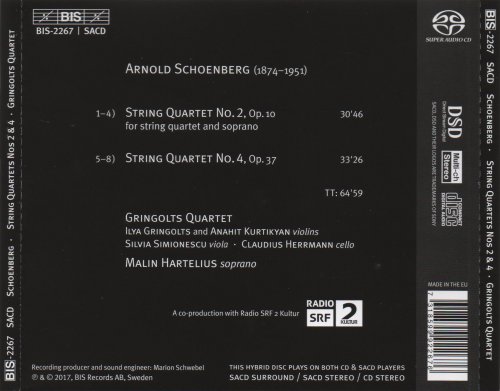 Malin Hartelius, Gringolts Quartet - Schoenberg: String Quartets Nos. 2 & 4 (2017) [SACD]