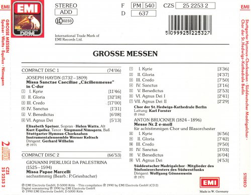 Gerhard Wilhelm, Karl Forster, Wolfgang Gonnenwein - Grosse Messen: Haydn / Palestrina / Bruckner (1990)