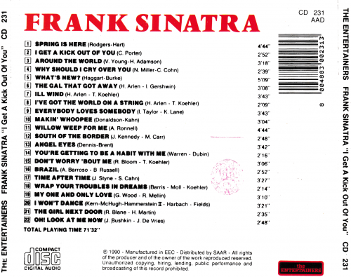 Frank Sinatra - I Get A Kick Out Of You (1990)