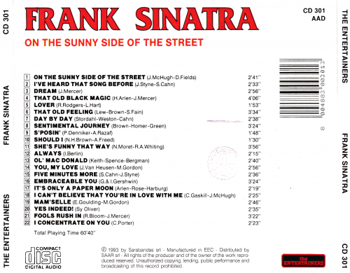 Frank Sinatra - On The Sunny Side Of The Street (1993)