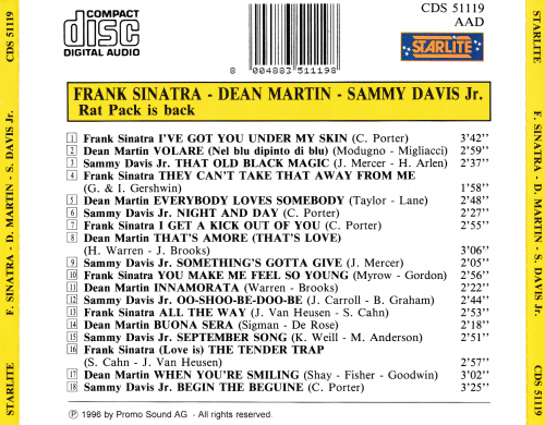 Frank Sinatra - Dean Martin - Sammy Davis Jr. - Rat Pack Is Back (1996)