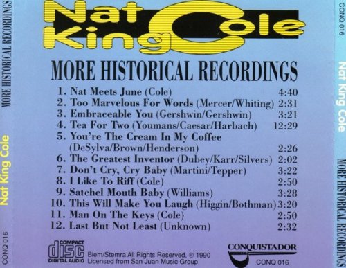 Nat King Cole - More Historical Recordings (1990)