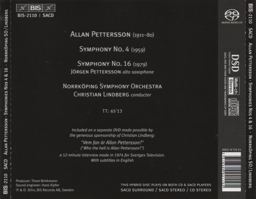 Christian Lindberg - Pettersson: Symphonies Nos 4 & 16 (2014) [SACD]