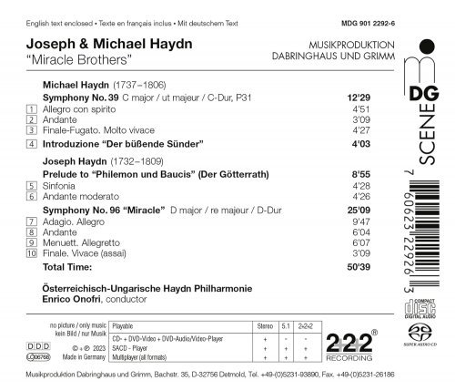 Österreichisch-Ungarische Haydn Philharmonie, Enrico Onofri - Joseph Haydn & Michael Haydn: Overtures and Symphonies (2023) [Hi-Res]