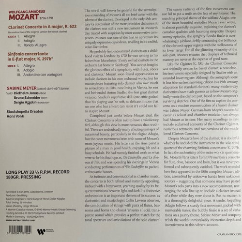 Sabine Meyer, Hans Vonk - Mozart: Clarinet Concerto K. 622 / Sinfonia Concertante K. 297b (1990) [2022 DSD]