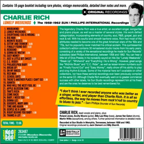 Charlie Rich - Lonely Weekends (1958-1962 Recordings) (2016)