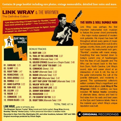 Link Wray - Link Wray & The Wraymen. The Definitive Edition (Bonus Track Version) (2016)