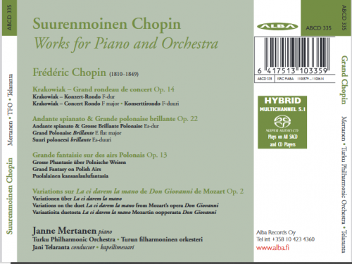 Janne Mertanen, Turku Philharmonic Orchestra, Jani Telaranta - Chopin: Works for Piano & Orchestra (2011)