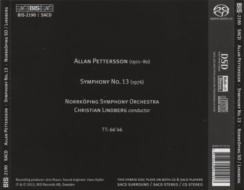 Norrköping Symphony Orchestra, Christian Lindberg - Pettersson: Symphony No.13 (2015) [SACD]