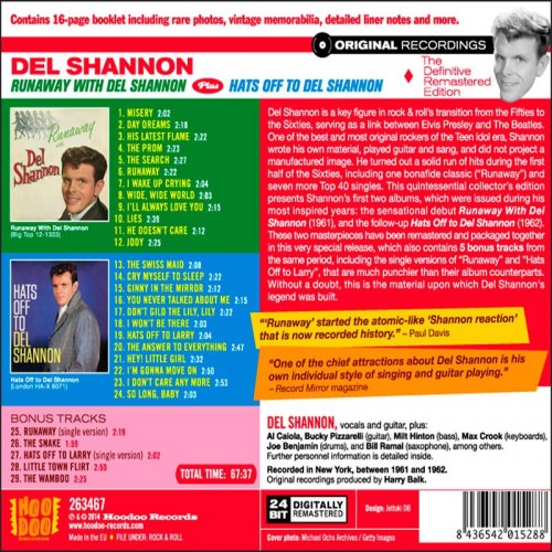 Del Shannon - Runaway with Del Shannon + Hats off to Del Shannon (Bonus Track Version) (2016)