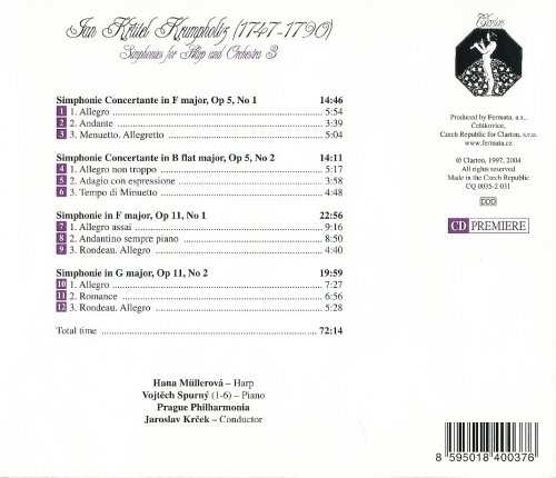 Hana Müllerová, Prague Philharmonia, Jaroslav Krček - Krumphol: Simphonies Concertantes for Harp and Orchestra (2004) CD-Rip