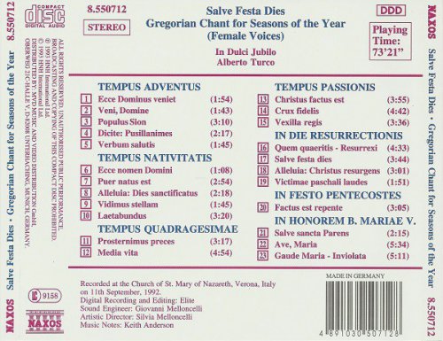 In Dulci Jubilo, Alberto Turco - Salve Festa Dies: Gregorian Chant for Seasons of the Year (1993)