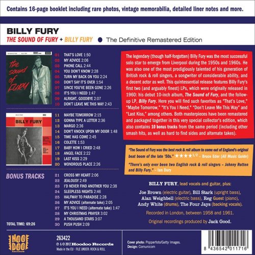 Billy Fury - The Sound of Fury + Billy Fury (Bonus Track Version) (2012)