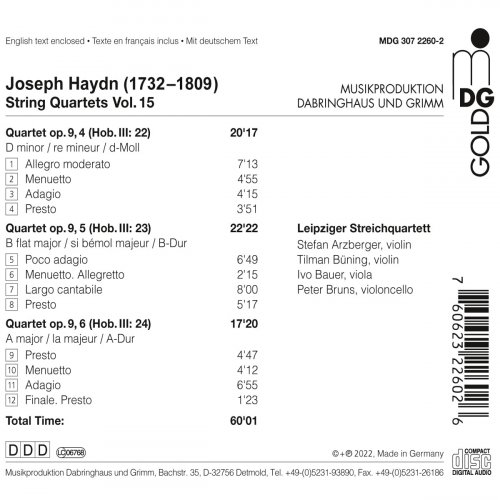 Leipziger Streichquartett - Haydn: String Quartets, Vol. 15 (2022) [Hi-Res]