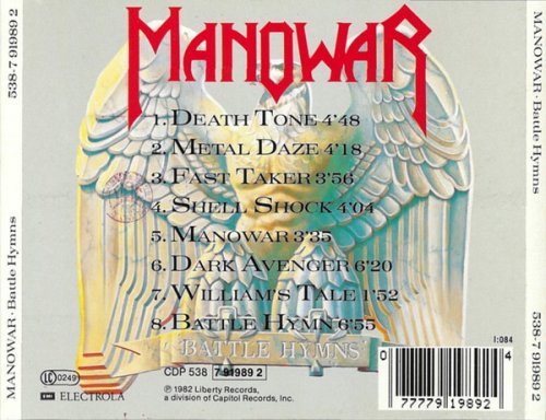 Manowar - Battle Hymns (1982) (1987 1st Press) CD-Rip