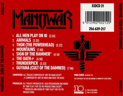 Manowar - Sign Of The Hammer (1984) (1988 1st Press) CD-Rip