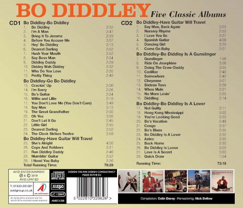 Bo Diddley - Five Classic Albums (Bo Diddley / Go Bo Diddley / Have Guitar Will Travel / Bo Diddley Is a Gunslinger / Bo Diddley Is a Lover) (2018)