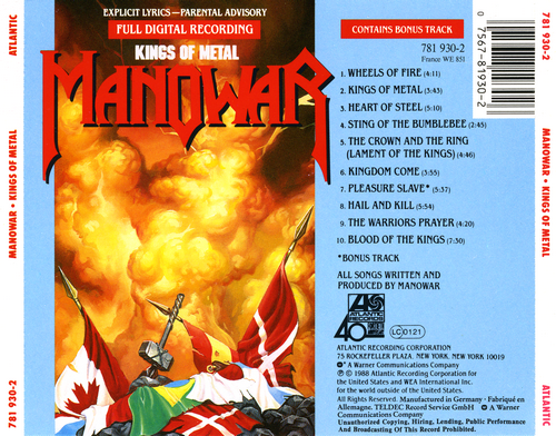 Manowar - Kings Of Metal (1988) (1st Press) CD-Rip