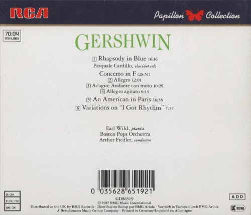 Boston Pops Orchestra, Arthur Fiedler - Gershwin: Rhapsody In Blue, Concerto in F, Variations on 'I Got Rhythm', An American In Paris (1987) CD-Rip