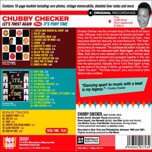 Chubby Checker - Let's Twist Again Plus It's Pony Time Plus 6 Bonus (2021)