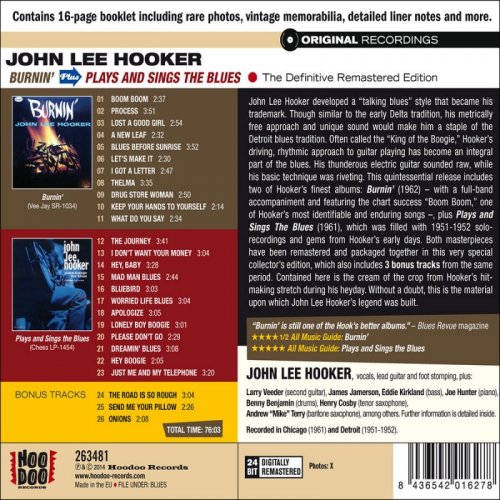 John Lee Hooker - Burnin Plus Plays and Sings the Blues (2021)