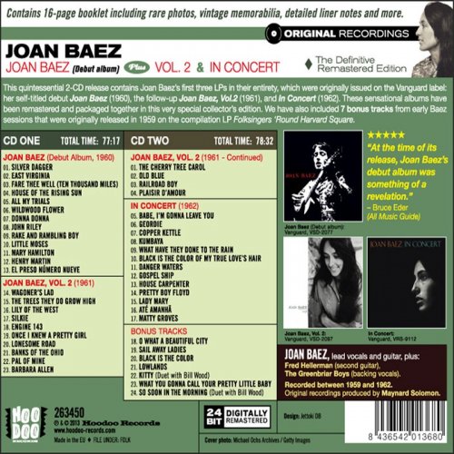 Joan Baez - Debut Album Plus Joan Baez Vol. 2 And in Concert (2021)