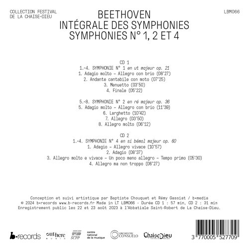 Orchestre Consuelo, Victor Julien-Laferrière - Beethoven: Symphonies No. 1, 2 & 4 (Intégrale des symphonies, Vol. 1) (Live) (2024) [Hi-Res]