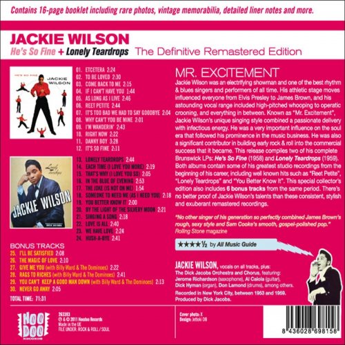 Jackie Wilson - He's so Fine Plus Lonely Teardrops (2021)