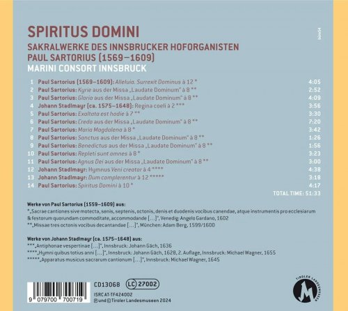 Marini Consort Innsbruck - Spiritus Domini - Sacred Works by the Court Organist Paul Sartorius (1569-1609) (2024)