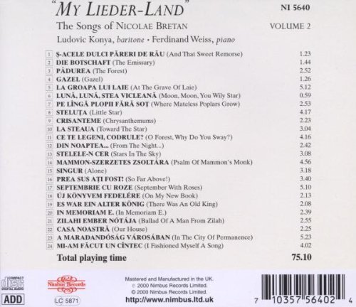 Ludovic Konya, Ferdinand Weiss, Martin Berkovs - Bretan: My Lieder-Land (2000)