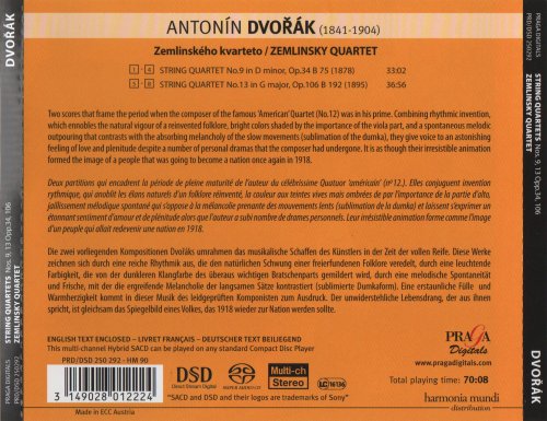 Zemlinsky Quartet - Dvorak: String Quartet No.9 Op.34, String Quartet No.13 Op.106 (2012) [SACD]