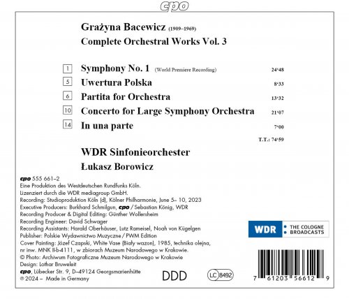 WDR Sinfonieorchester, Łukasz Borowicz - Grażyna Bacewicz: Complete Orchestral Works Vol. 3 (2024) [Hi-Res]