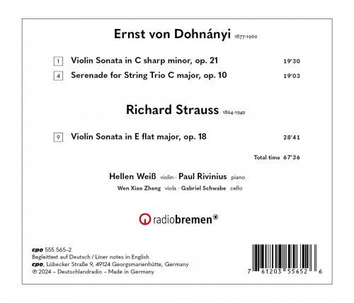 Hellen Weiss, Paul Rivinius, Gabriel Schwabe, Wen Xiao Zheng - Ernst von Dohnany · Richard Strauss: Chamber Works (2024) [Hi-Res]