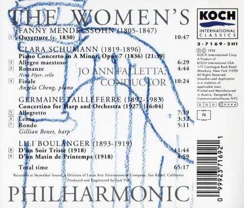 The Women's Philharmonic, Jo Ann Falletta - Boulanger, Tailleferre, Mendelssohn, Schumann: Orchestral Works (1992) CD-Rip