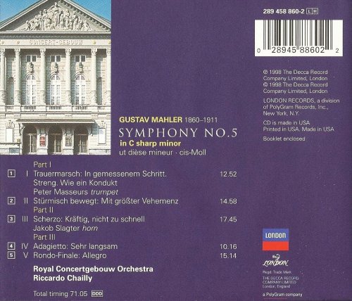 Concertgebouw Orchestra, Riccardo Chailly - Mahler: Symphony No. 5 (1998) CD-Rip