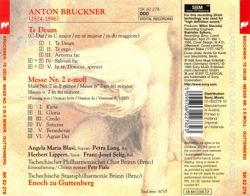 Angela Maria Blasi, Petra Lang, Herbert Lippert, Franz-Josef Selig, Czech National Philharmonic Orchestra, Choir Brno - Bruckner: Te Deum - Mass No.2 in E Minor (1995)